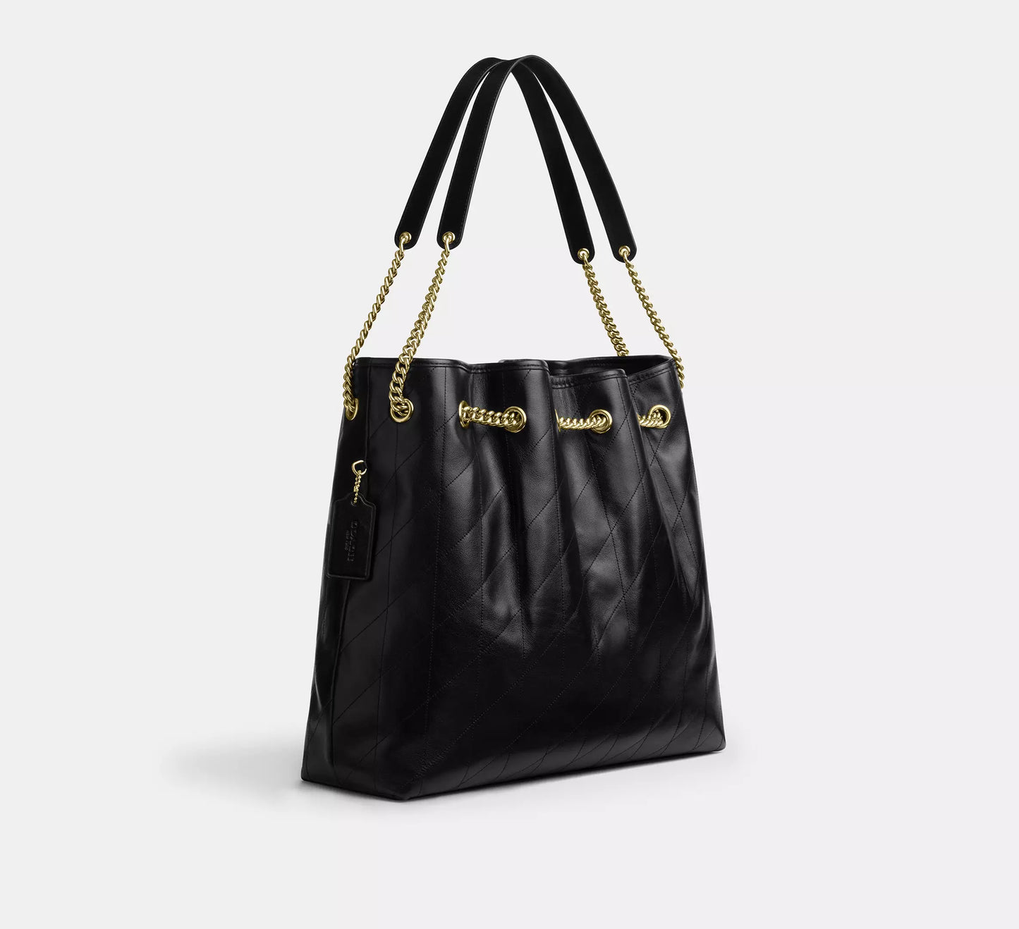 Evelyn Large Shoulder Bag With Quilting Black Coach