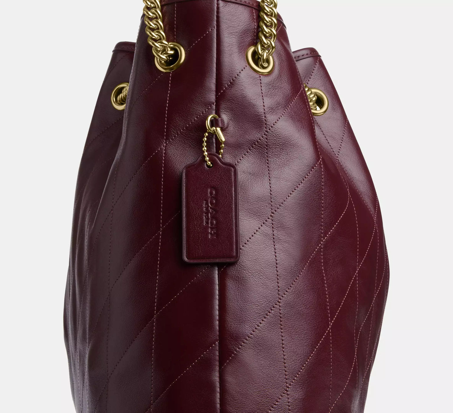 Evelyn Large Shoulder Bag With Quilting Dark Wine Coach