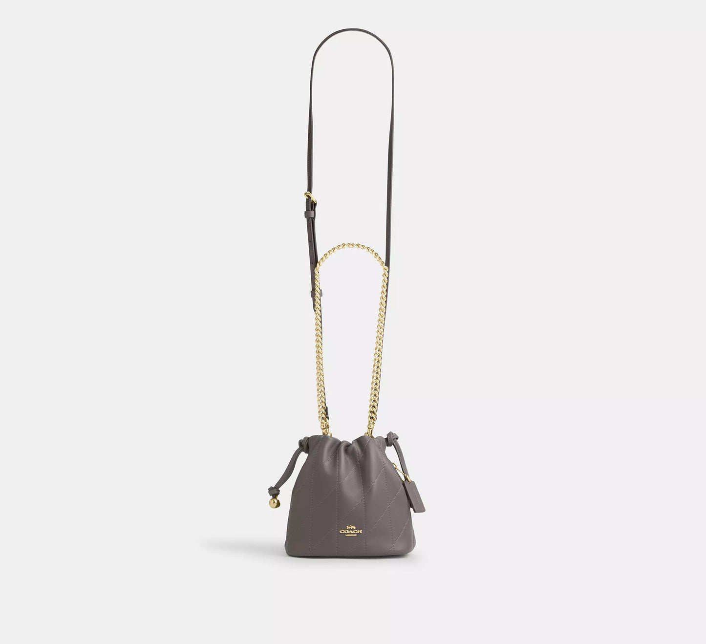 Faye Mini Drawstring Bag With Quilting Slate Coach