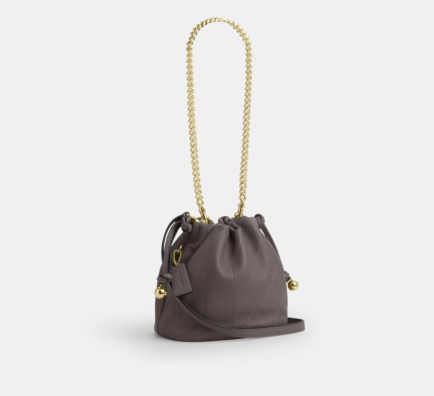 Faye Mini Drawstring Bag With Quilting Slate Coach