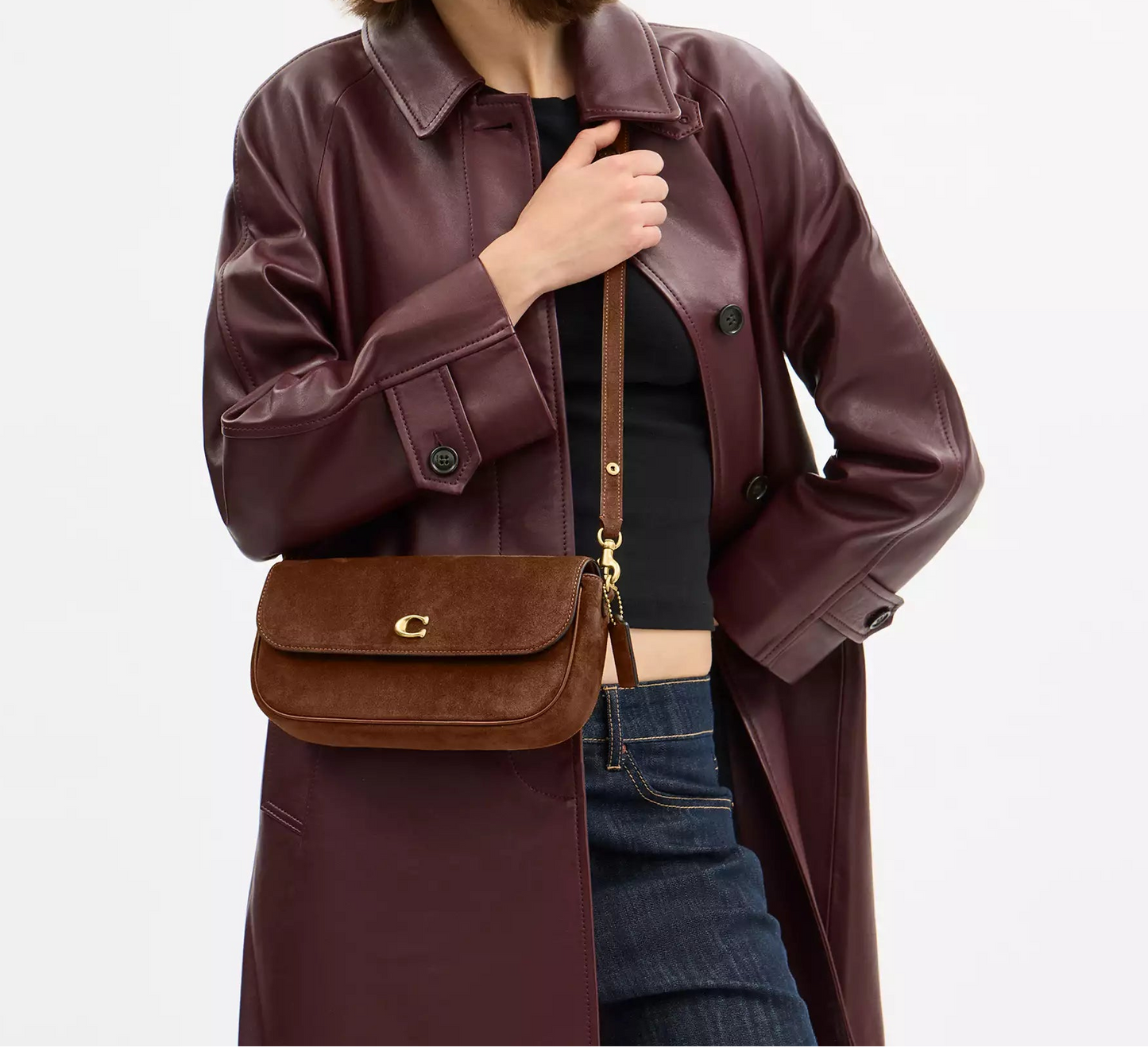Brook Flap Chain Bag Warm Brown Coach