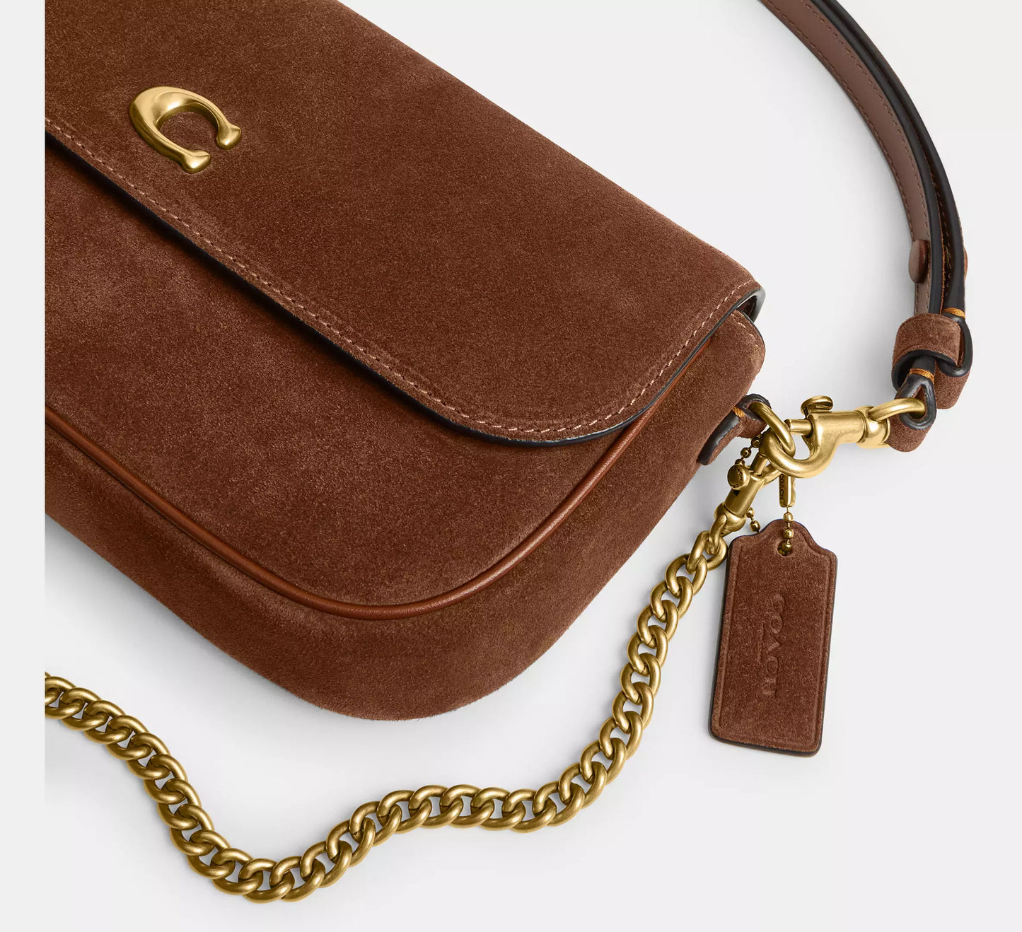 Brook Flap Chain Bag Warm Brown Coach