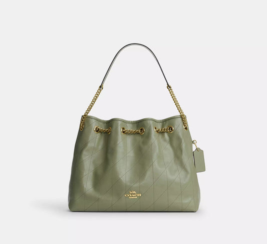 Evelyn Shoulder Bag With Quilting Pistachio Coach