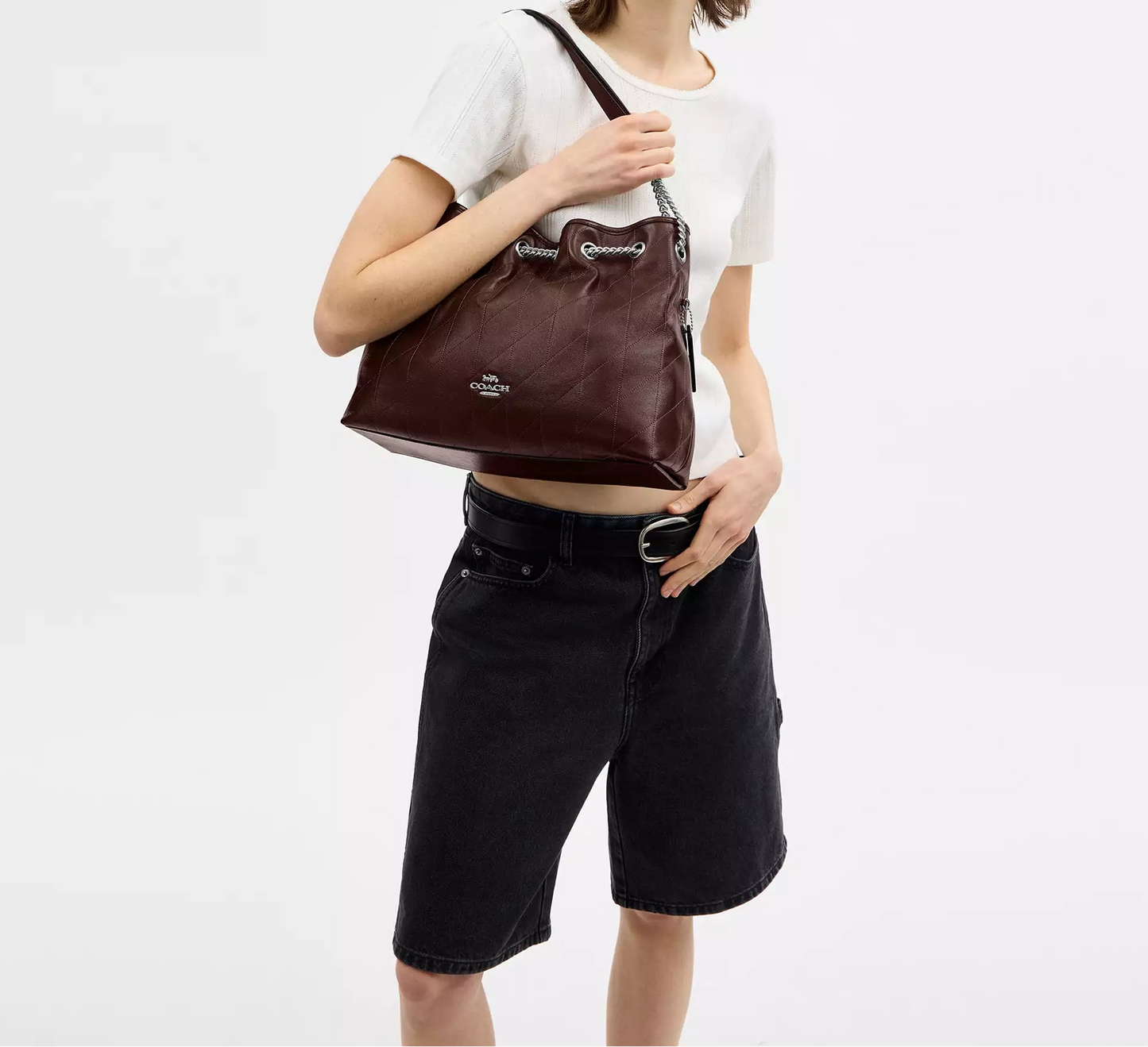 Evelyn Shoulder Bag With Quilting Maple Coach