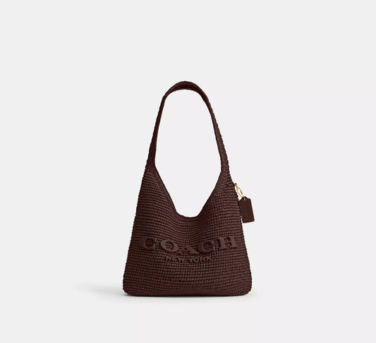 Brooklyn Shoulder Bag 28 Straw Maple Coach