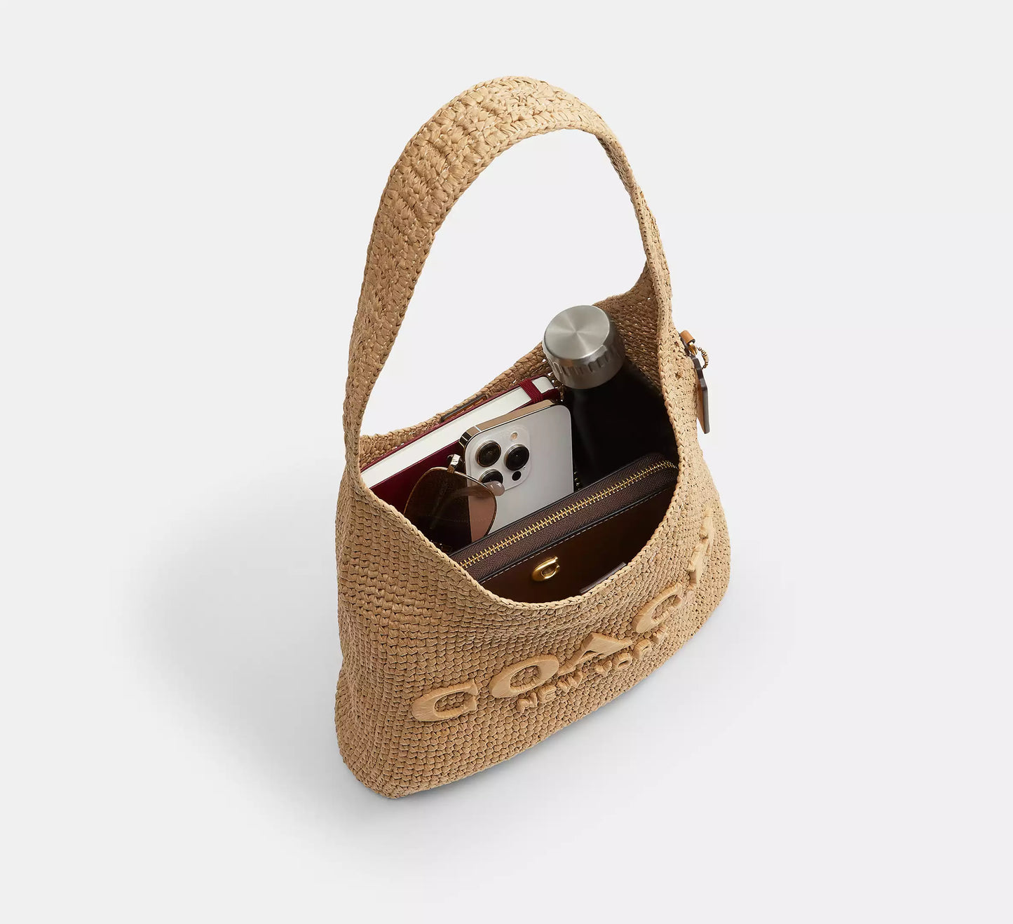 Brooklyn Shoulder Bag 28 Straw Natural Coach