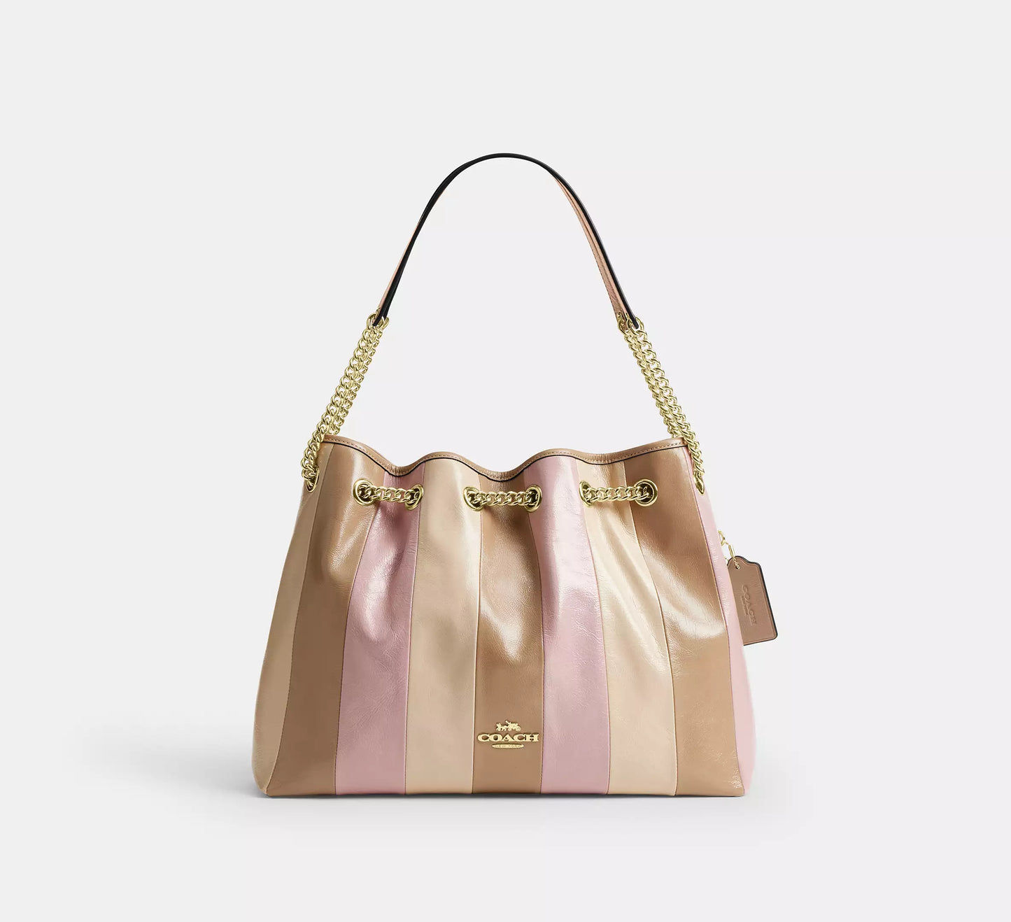 Evelyn Shoulder Bag With Striped Patchwork Coach
