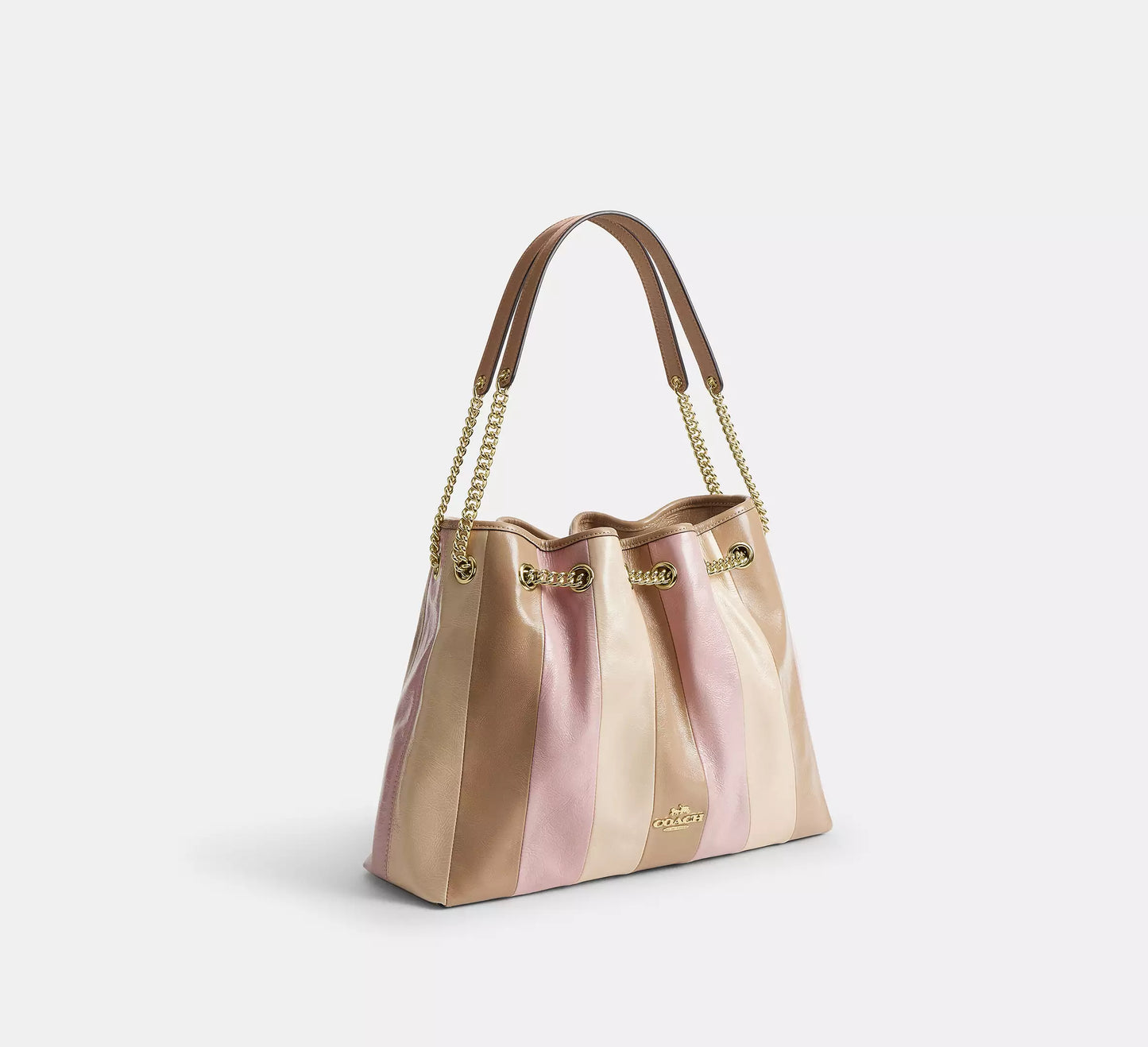 Evelyn Shoulder Bag With Striped Patchwork Coach