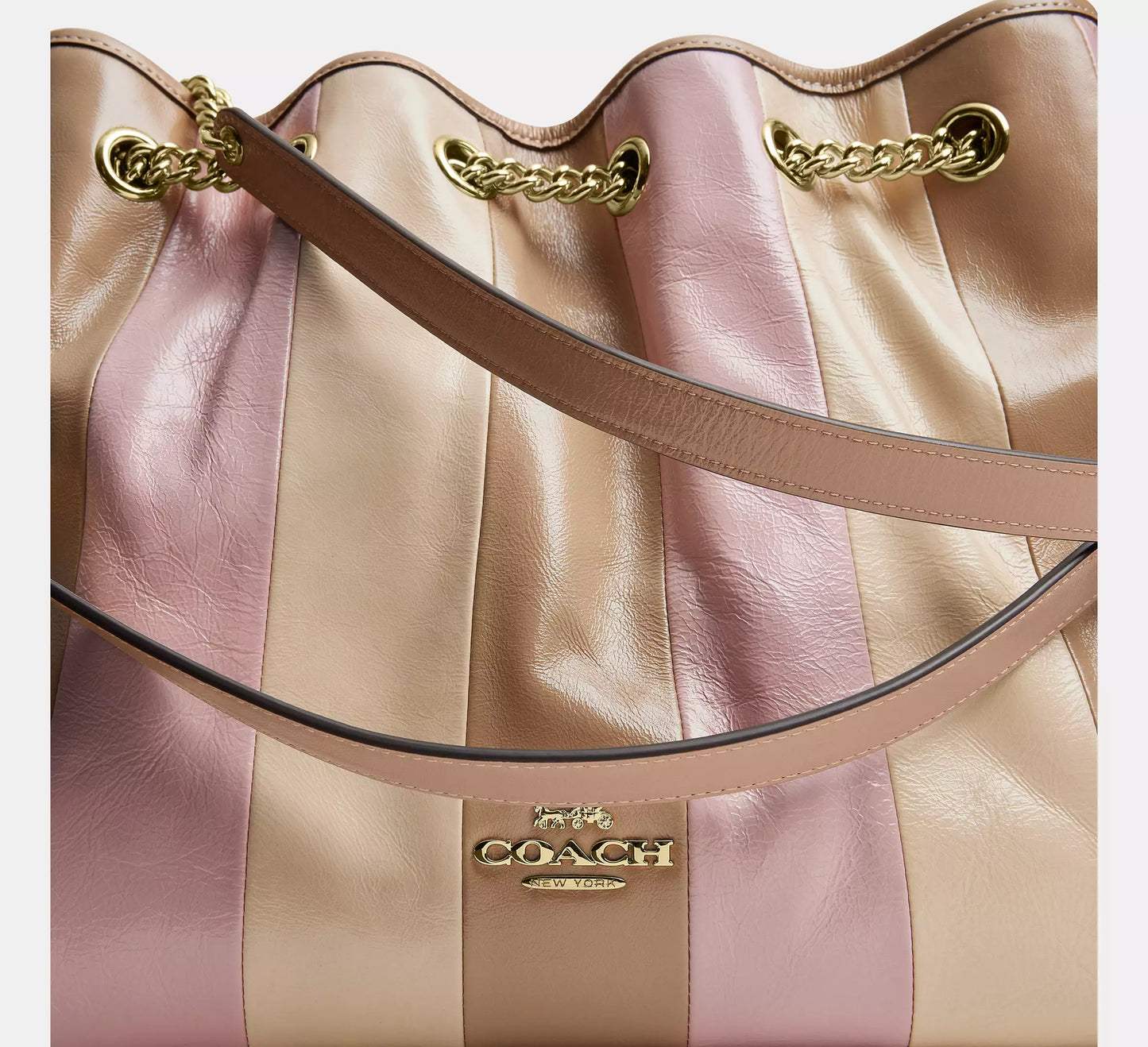 Evelyn Shoulder Bag With Striped Patchwork Coach