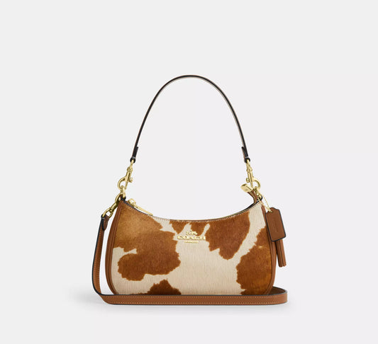 Teri Shoulder Bag In Haircalf With Cow Print Coach