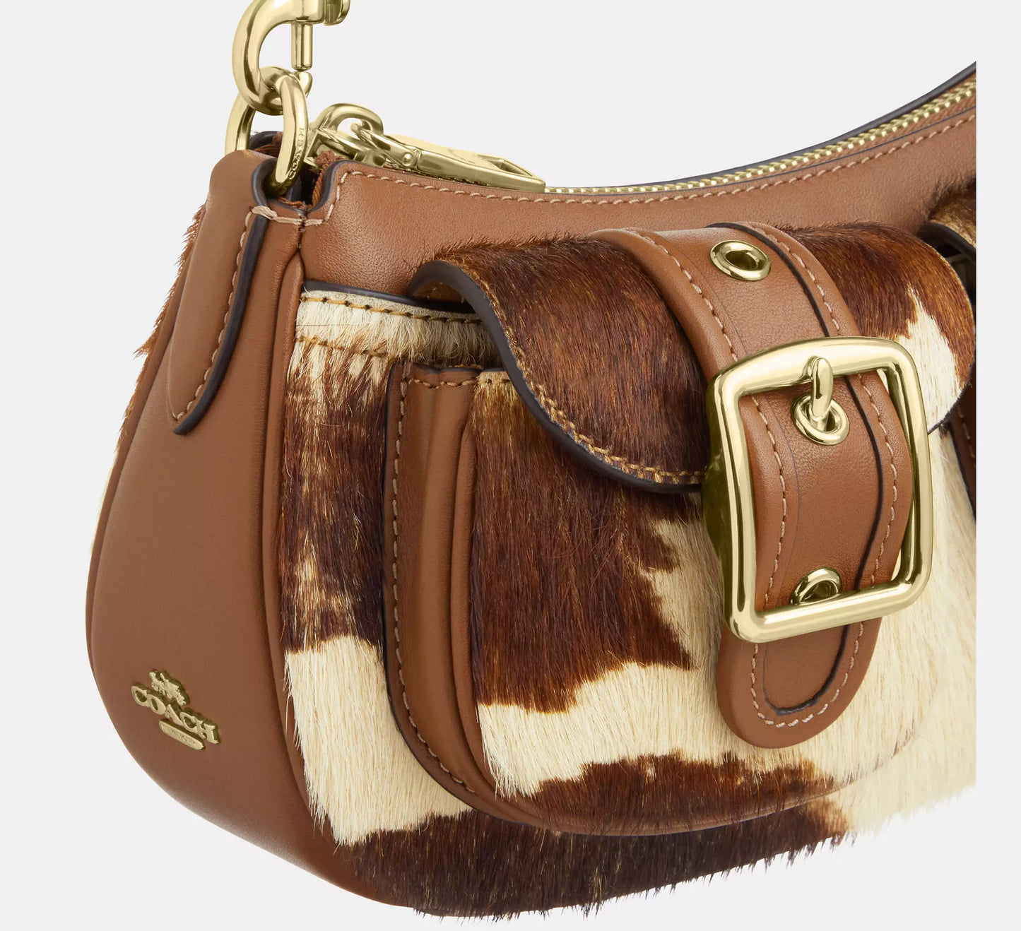 Ashton Shoulder Bag In Haircalf With Cow Print Coach