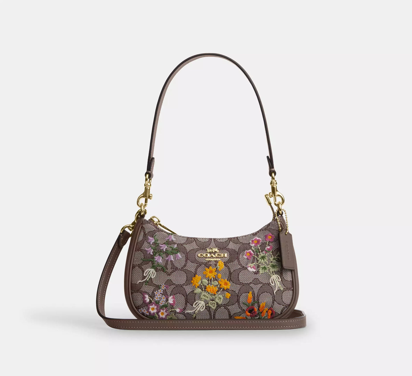 Teri Mini Crossbody Bag In Signature Jacquard With Floral Embroidery Coach