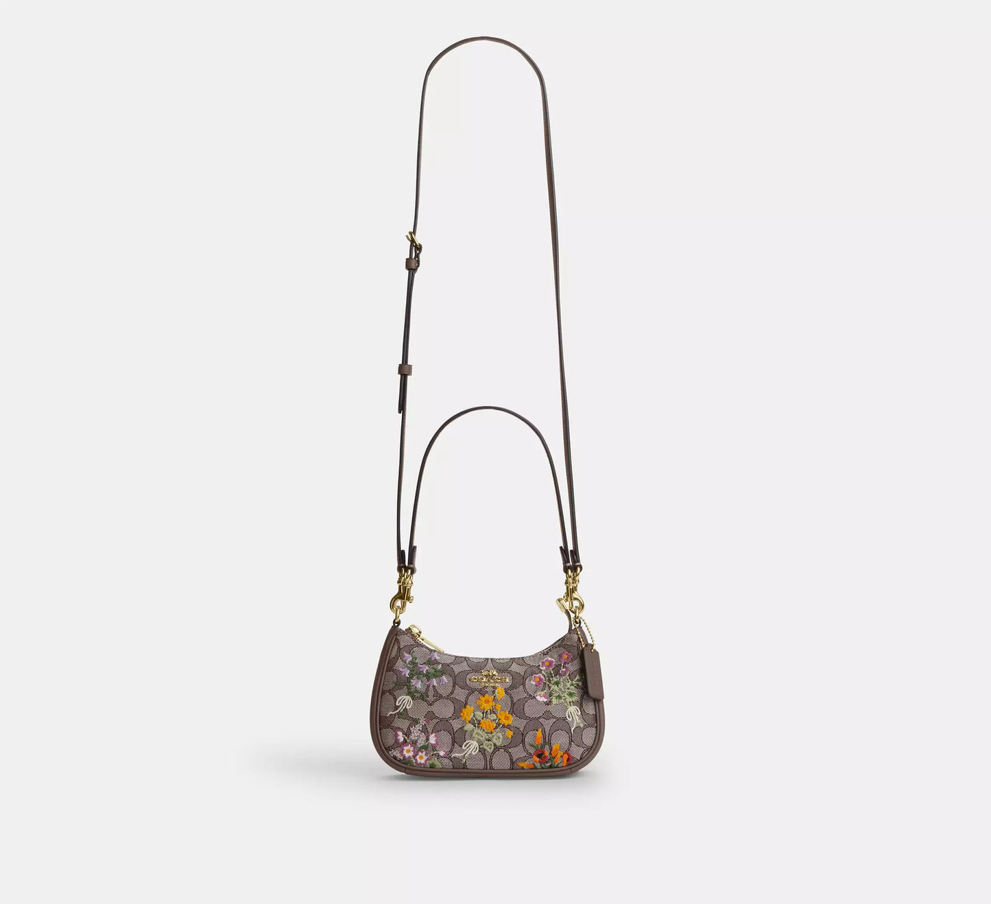 Teri Mini Crossbody Bag In Signature Jacquard With Floral Embroidery Coach