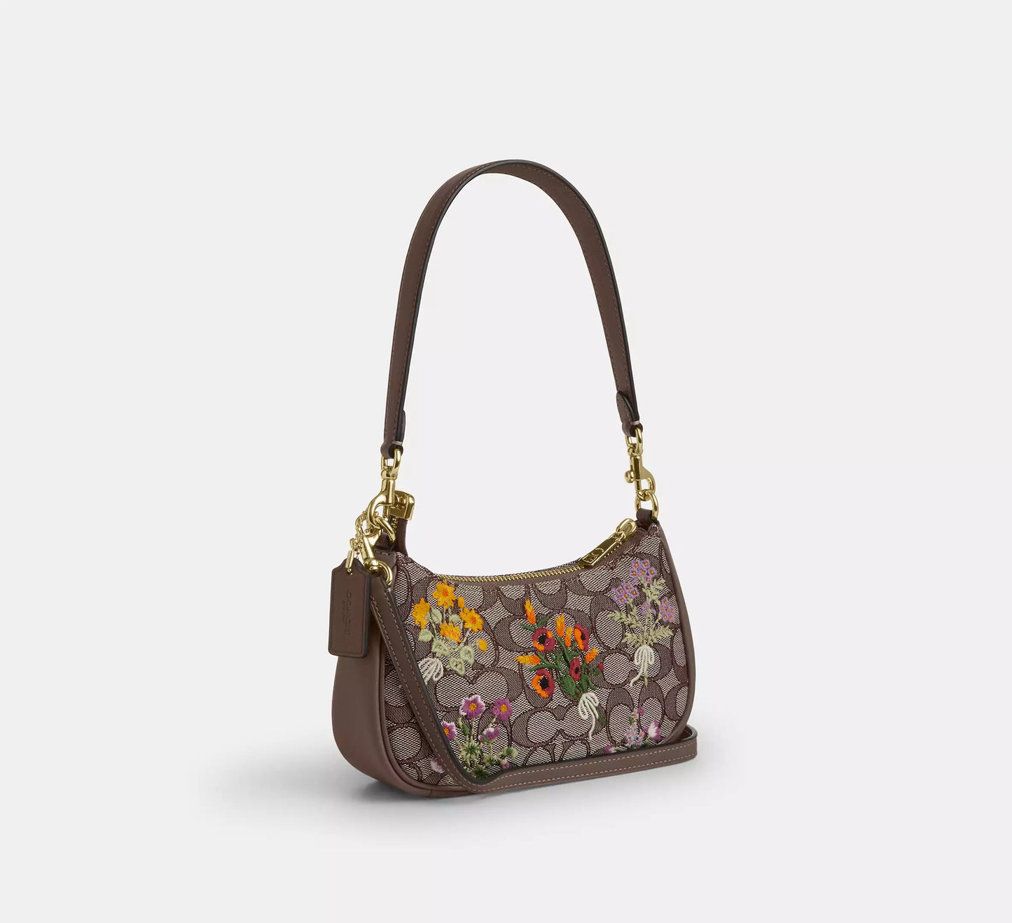 Teri Mini Crossbody Bag In Signature Jacquard With Floral Embroidery Coach