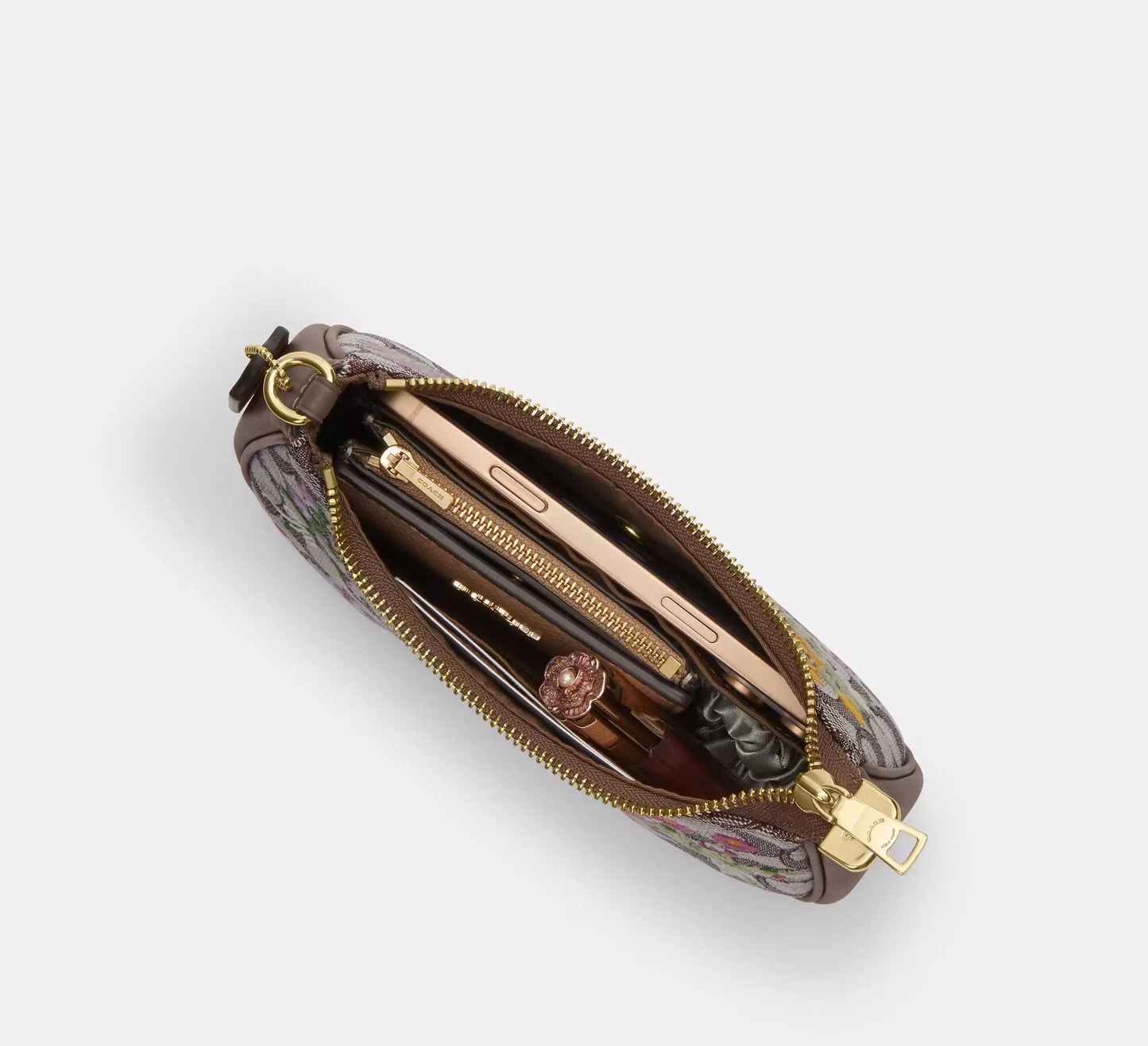 Teri Mini Crossbody Bag In Signature Jacquard With Floral Embroidery Coach