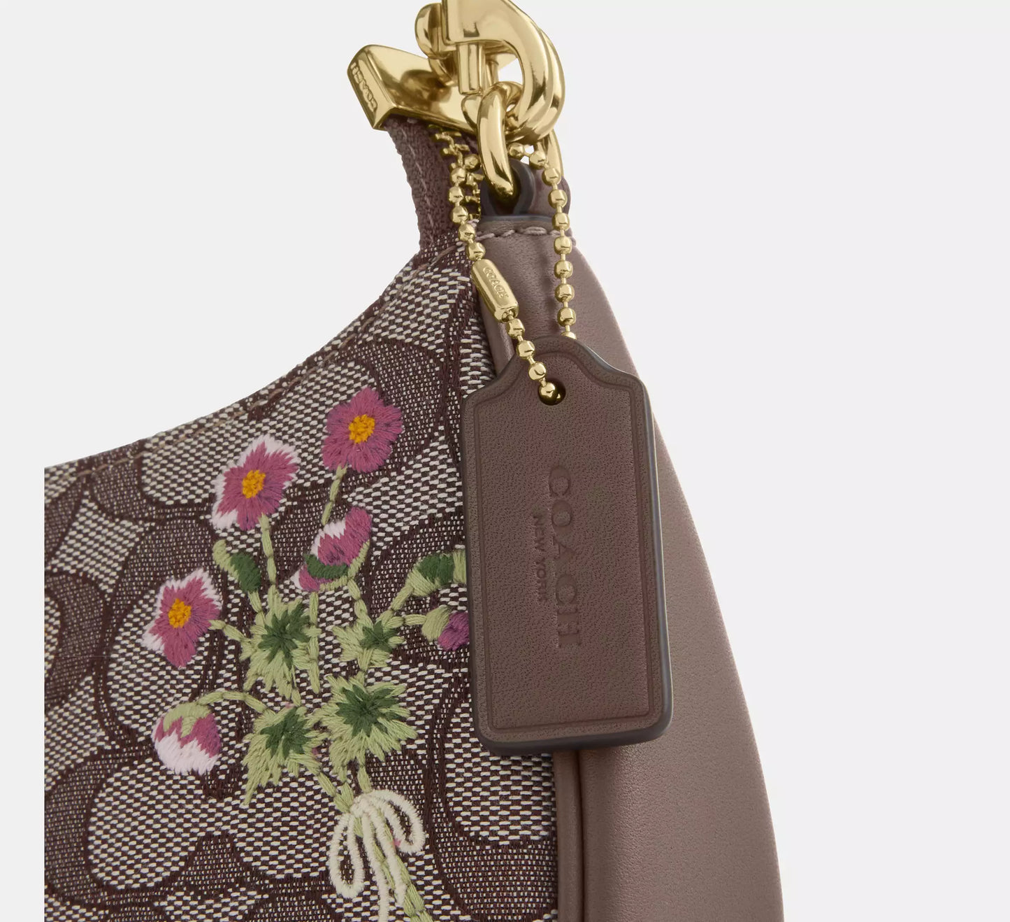 Teri Mini Crossbody Bag In Signature Jacquard With Floral Embroidery Coach