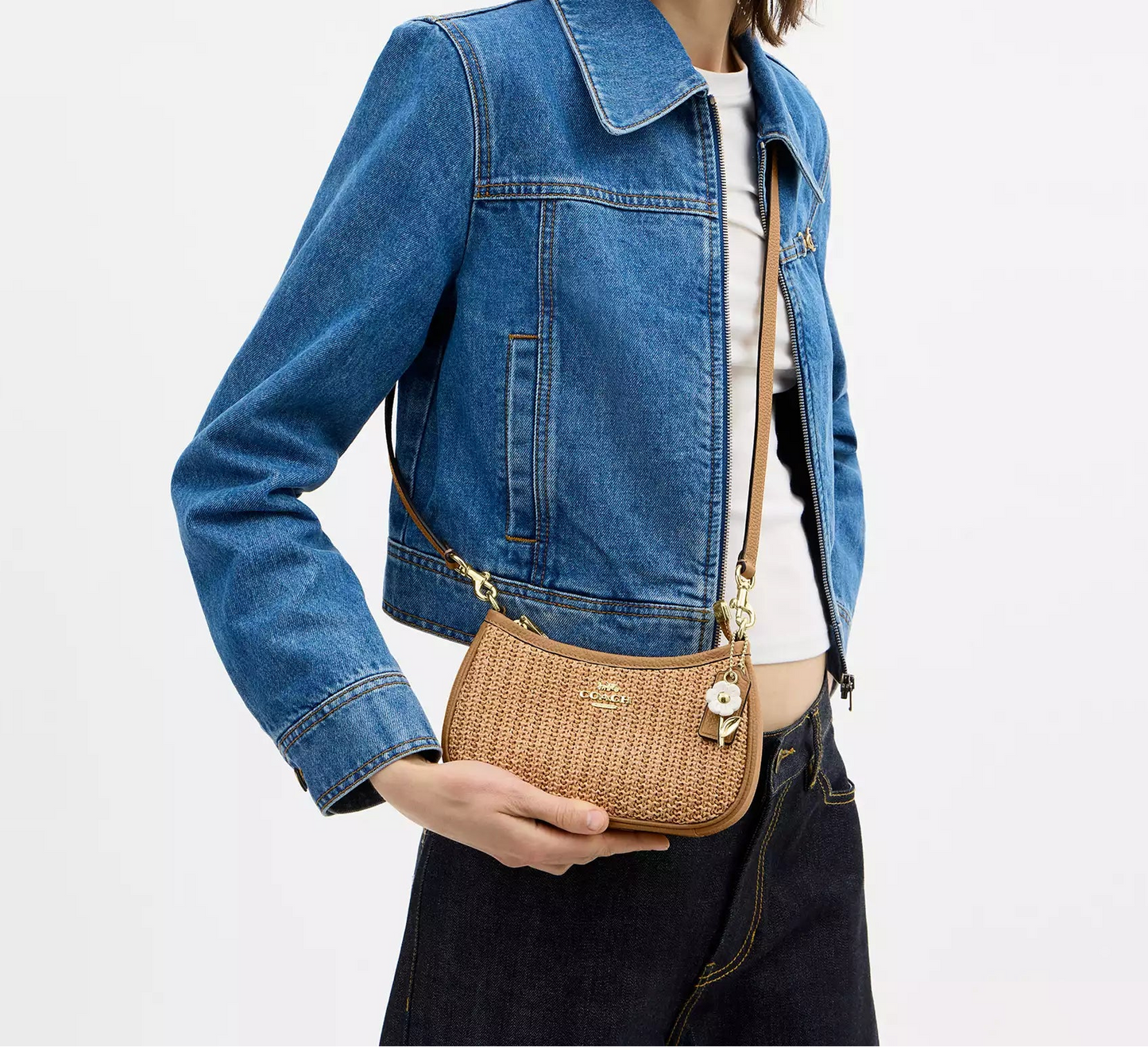 Teri Mini Crossbody Straw Bag Coach
