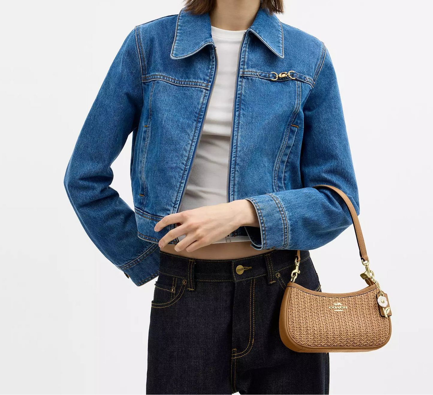 Teri Mini Crossbody Straw Bag Coach