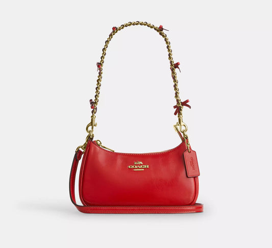 Teri Mini Crossbody Bag Bright Cherry With Bows Coach