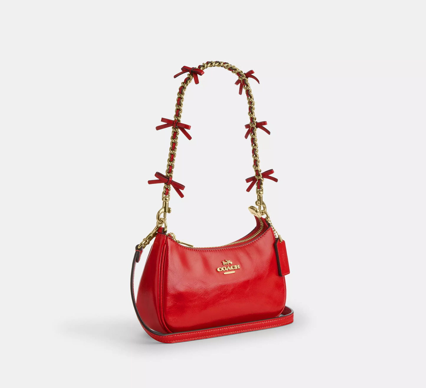 Teri Mini Crossbody Bag Bright Cherry With Bows Coach