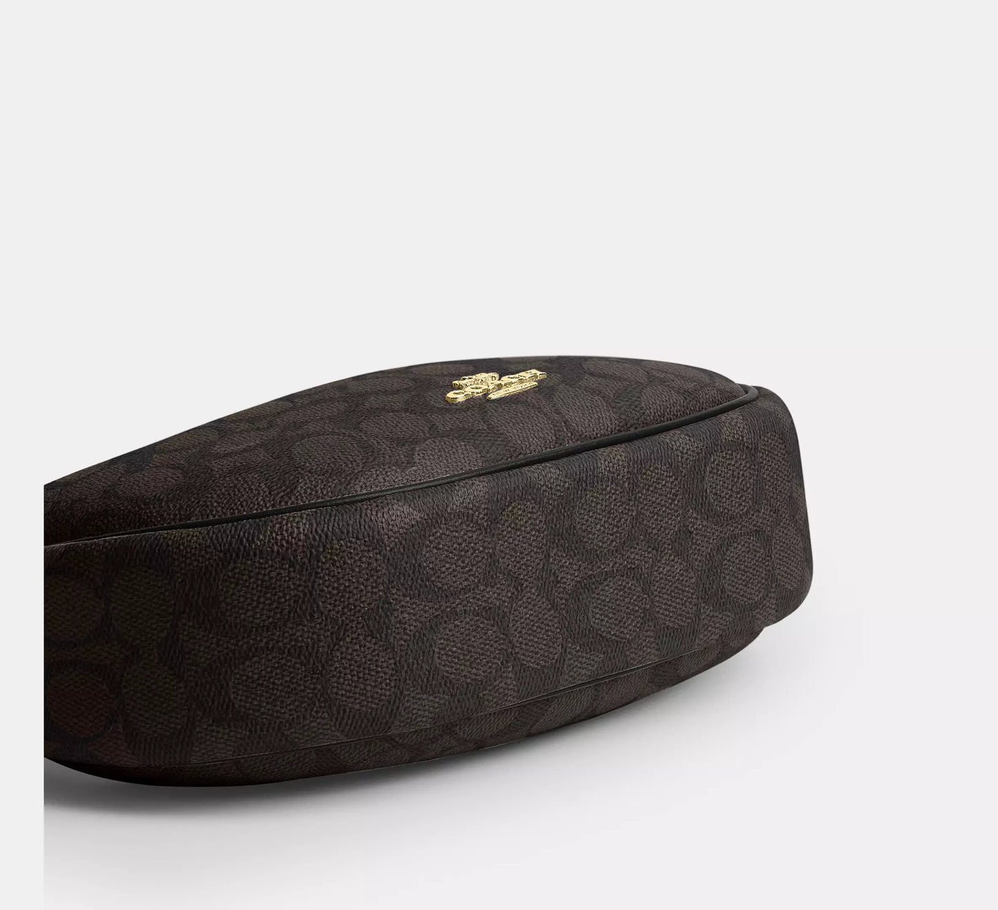 Emily Shoulder Bag In Signature Walnut Black Canvas Coach