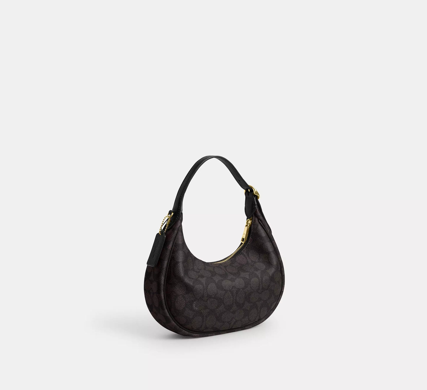 Emily Shoulder Bag In Signature Walnut Black Canvas Coach