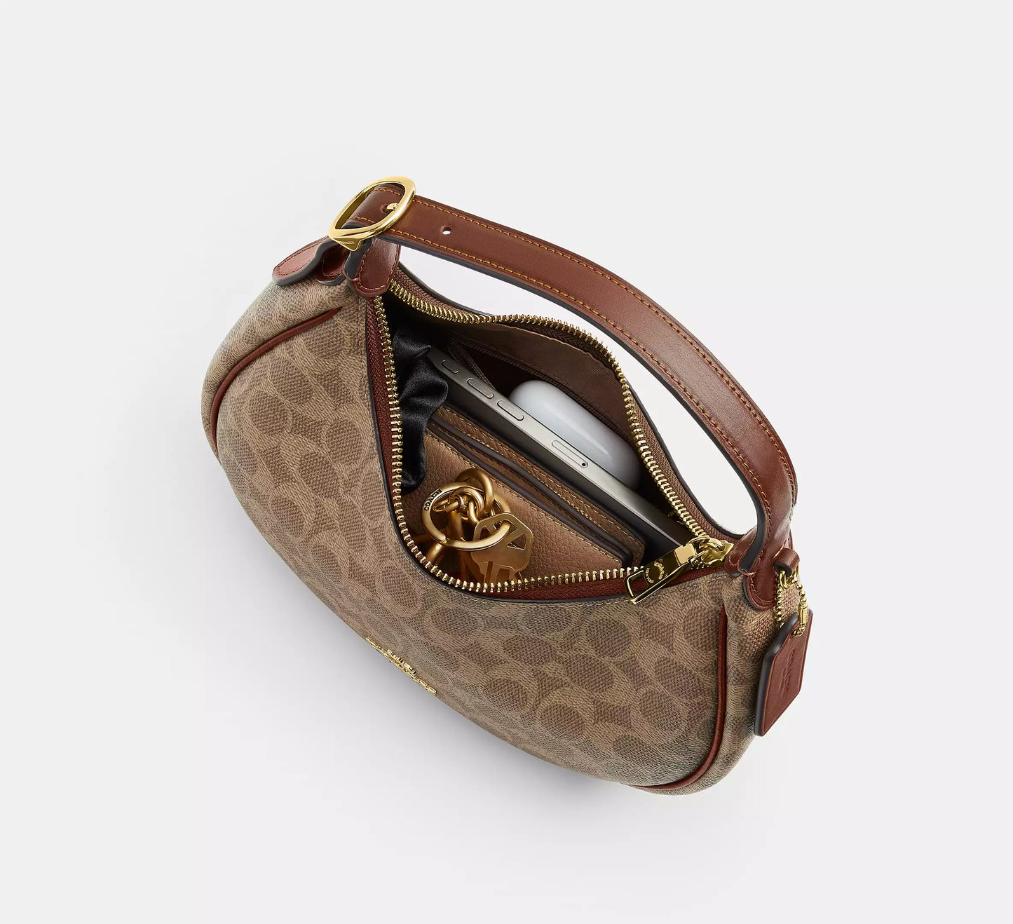 Emily Shoulder Bag In Signature Tan Canvas Coach