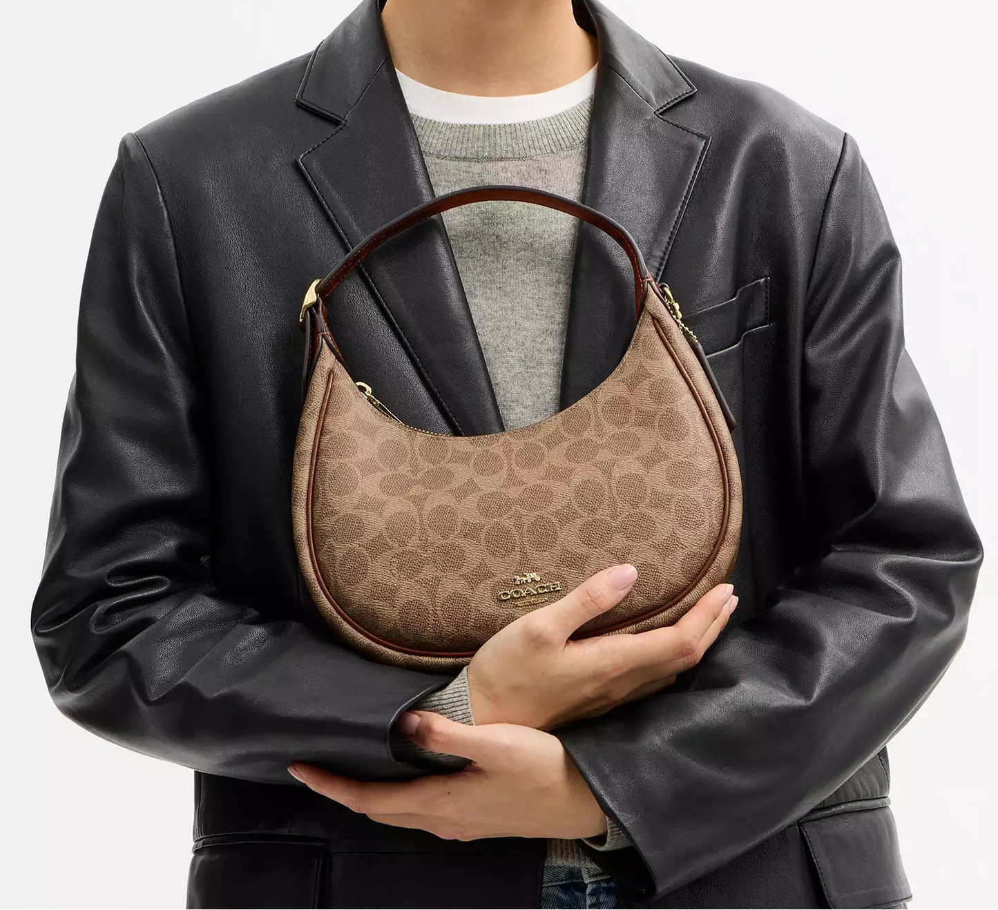 Emily Shoulder Bag In Signature Tan Canvas Coach