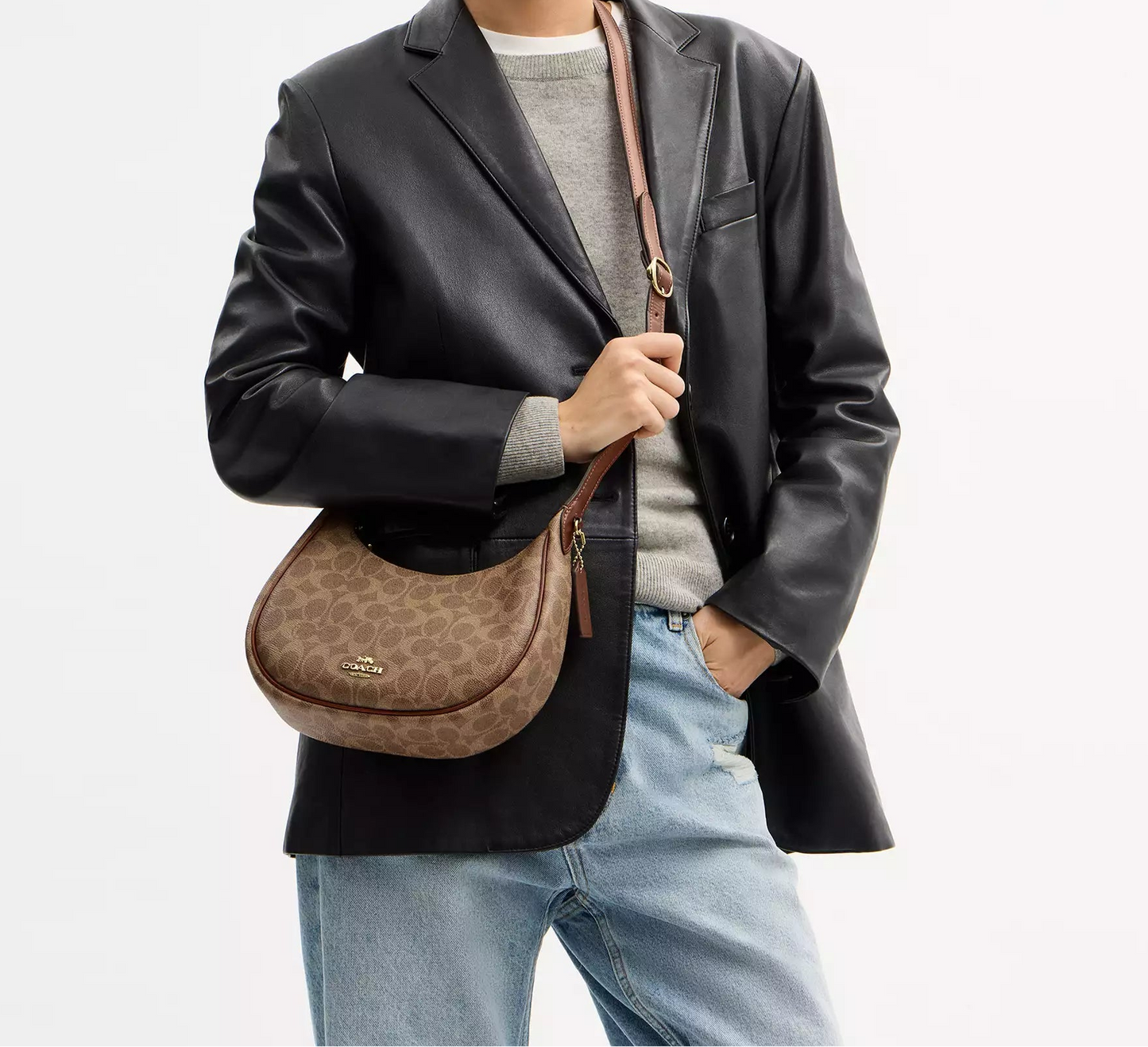 Emily Shoulder Bag In Signature Tan Canvas Coach