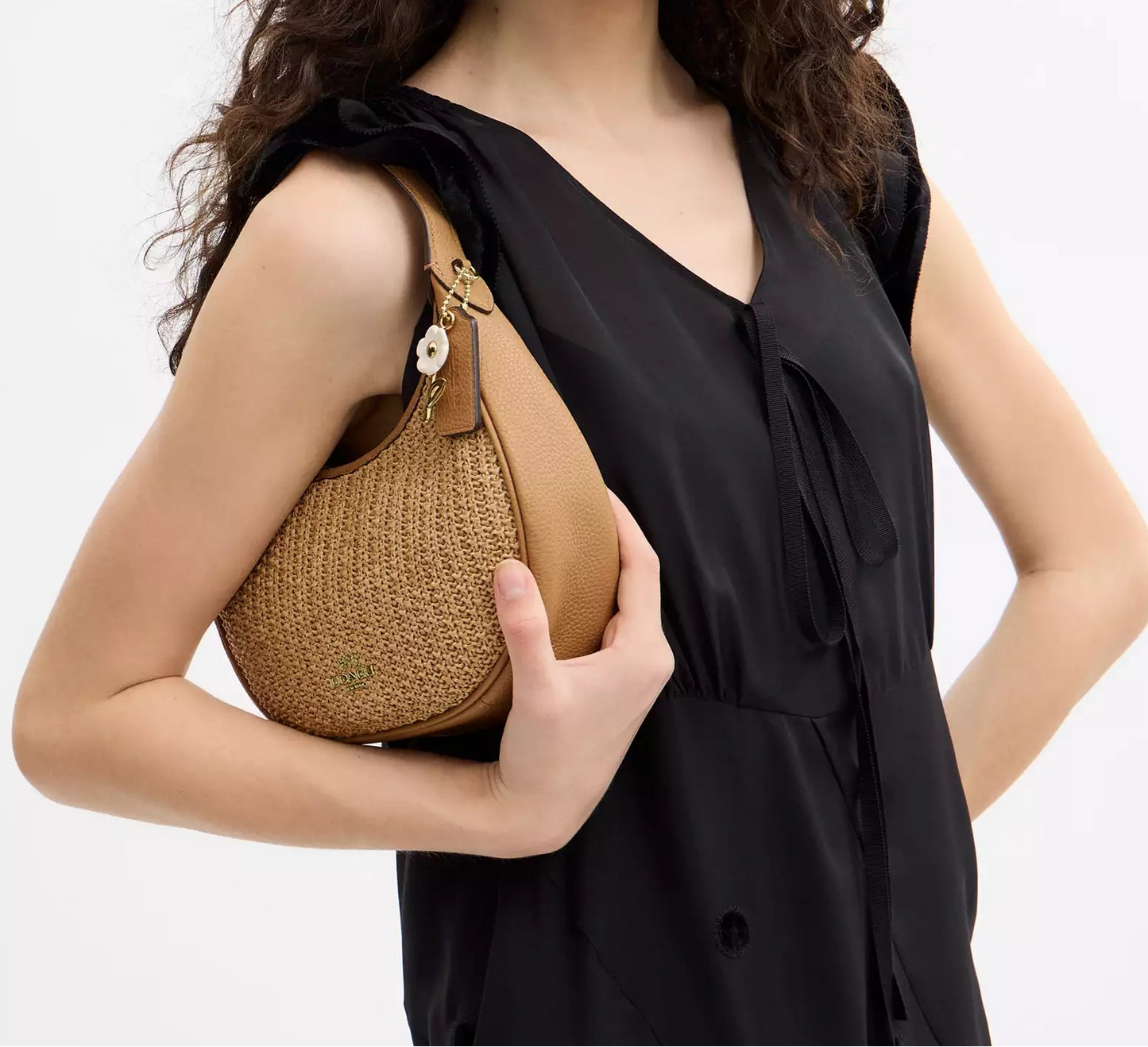Emily Straw Shoulder Bag Coach