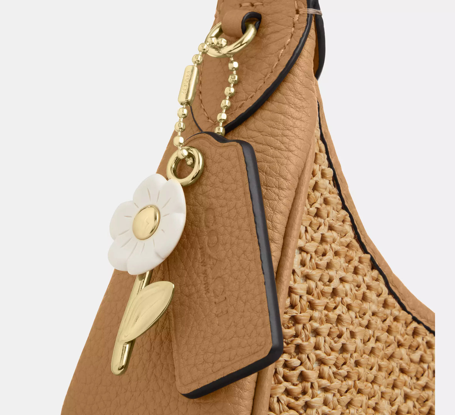 Emily Straw Shoulder Bag Coach