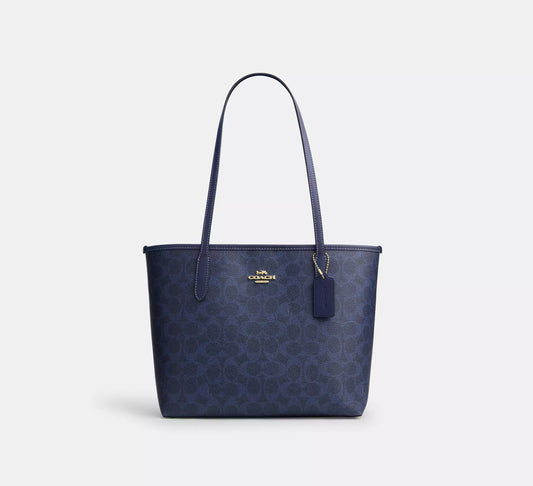 Medium City Tote Bag Navy Coach
