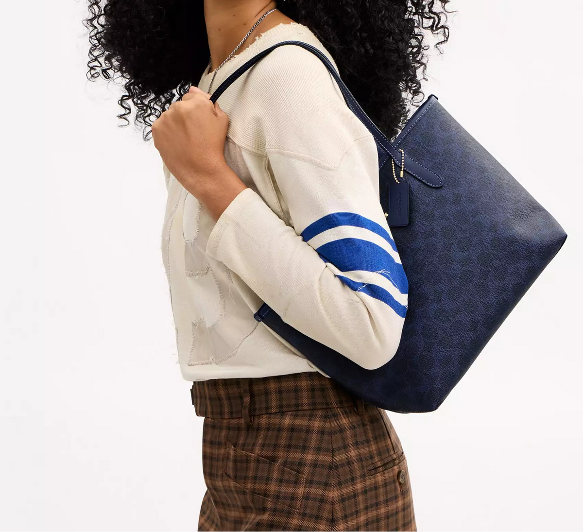 Medium City Tote Bag Navy Coach