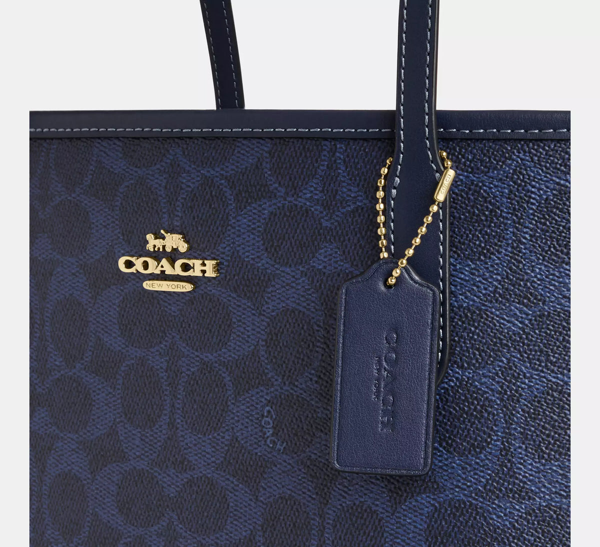 Medium City Tote Bag Navy Coach