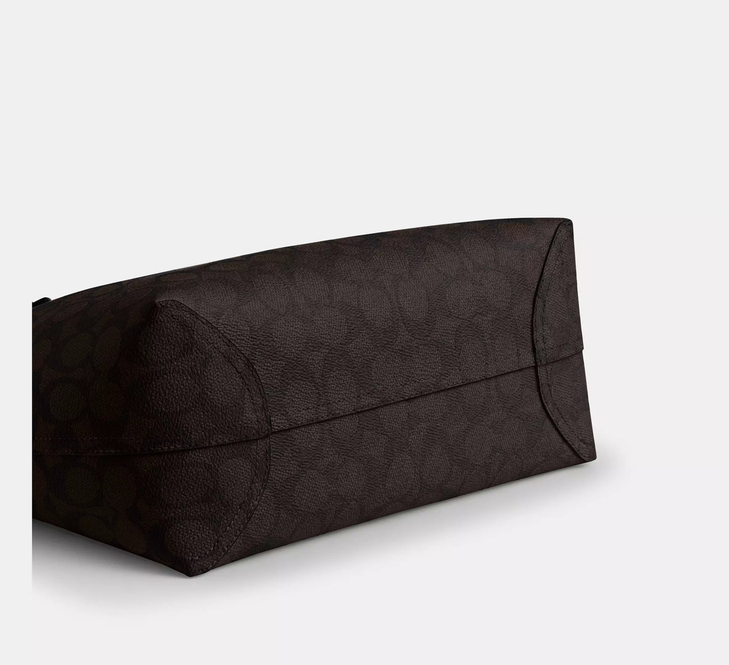 Medium City Tote Bag In Signature Canvas Walnut Black Coach