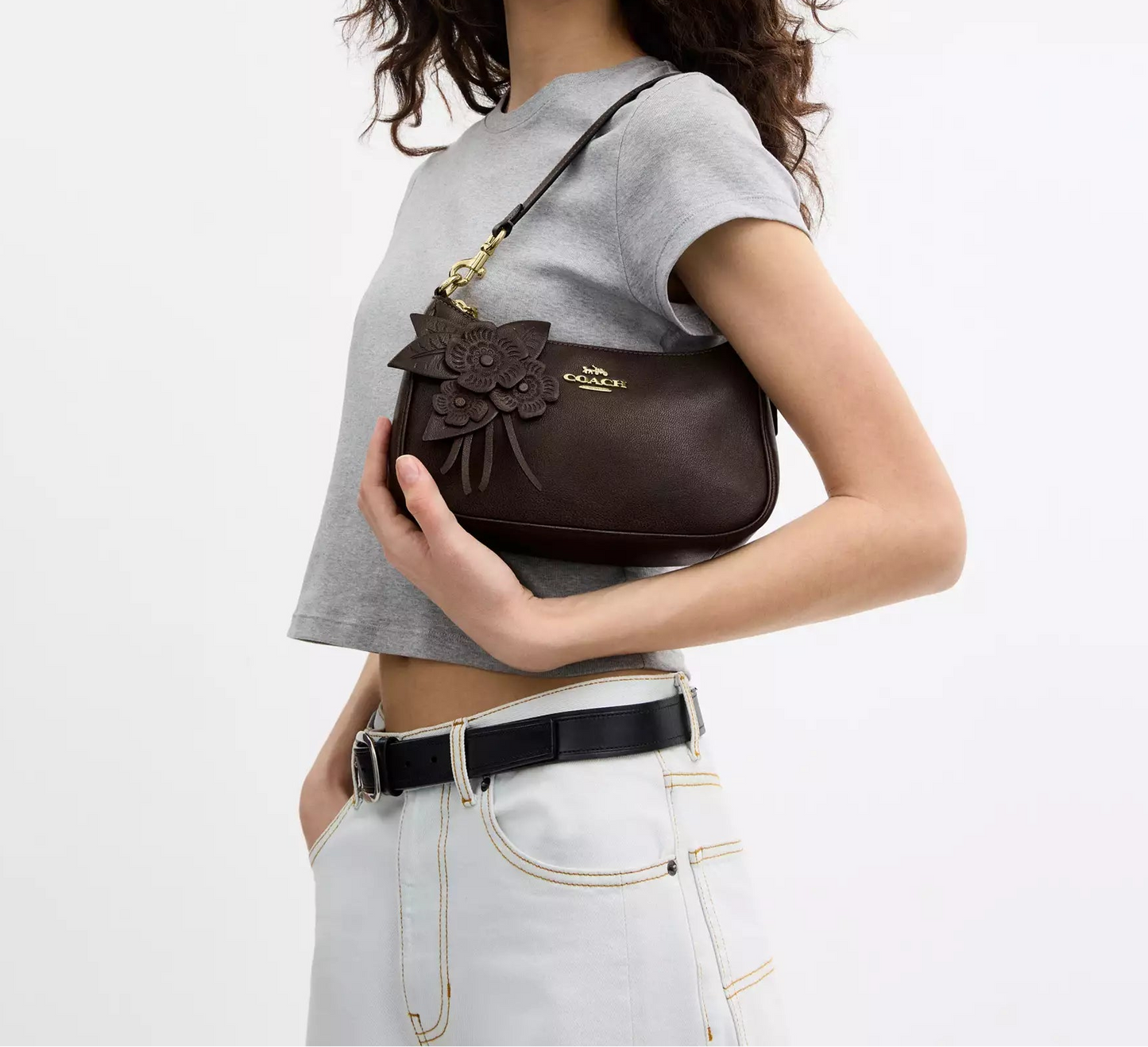 Teri Shoulder Bag With Floral Applique Coach