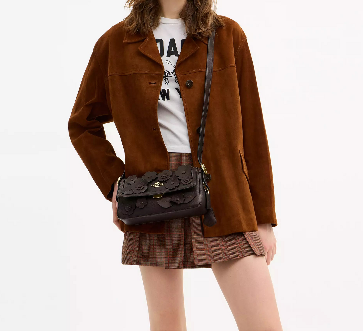 Etta Small Flap Shoulder Bag With Floral Applique Coach