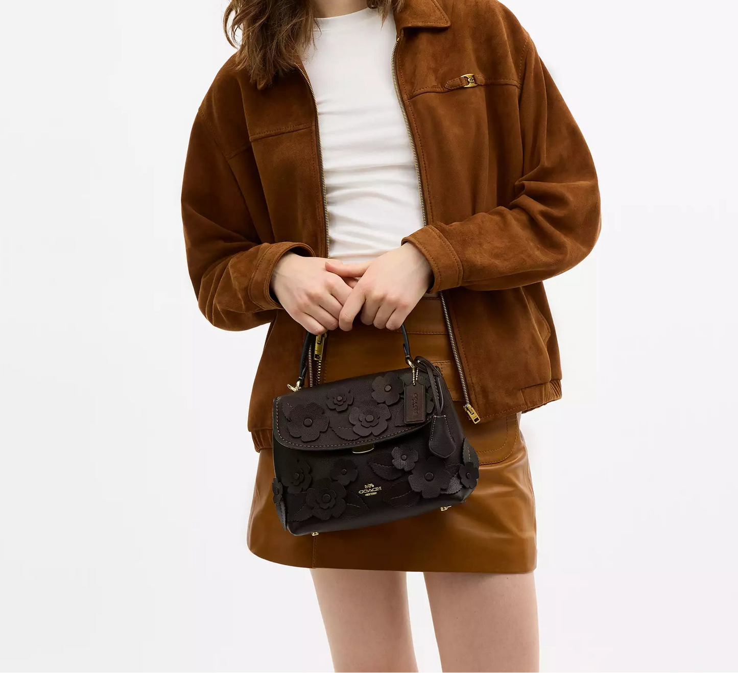 Emory Top Handle Bag With Floral Applique Coach