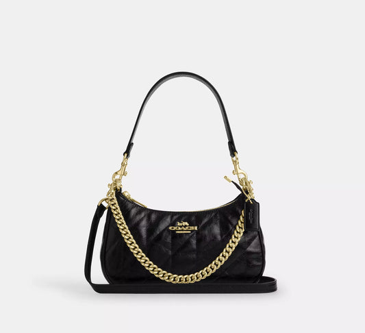 Teri Shoulder Bag Black With Quilting Coach
