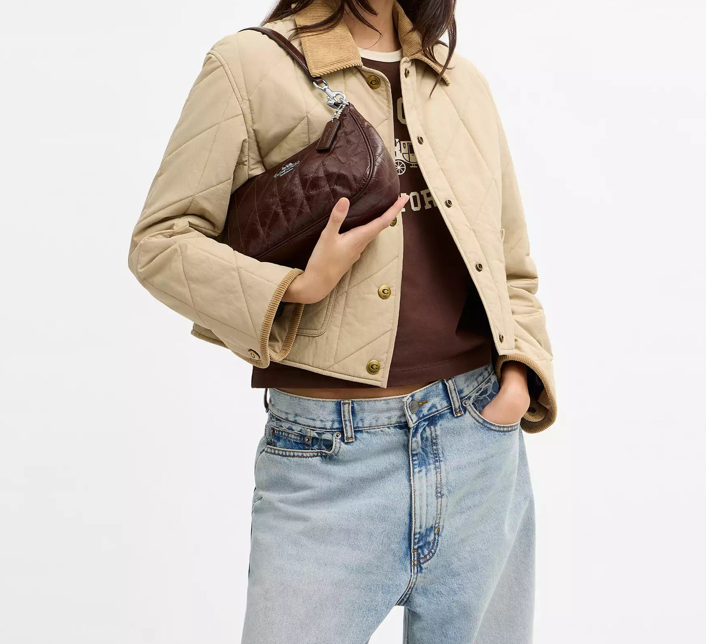 Teri Shoulder Bag Maple With Quilting Coach