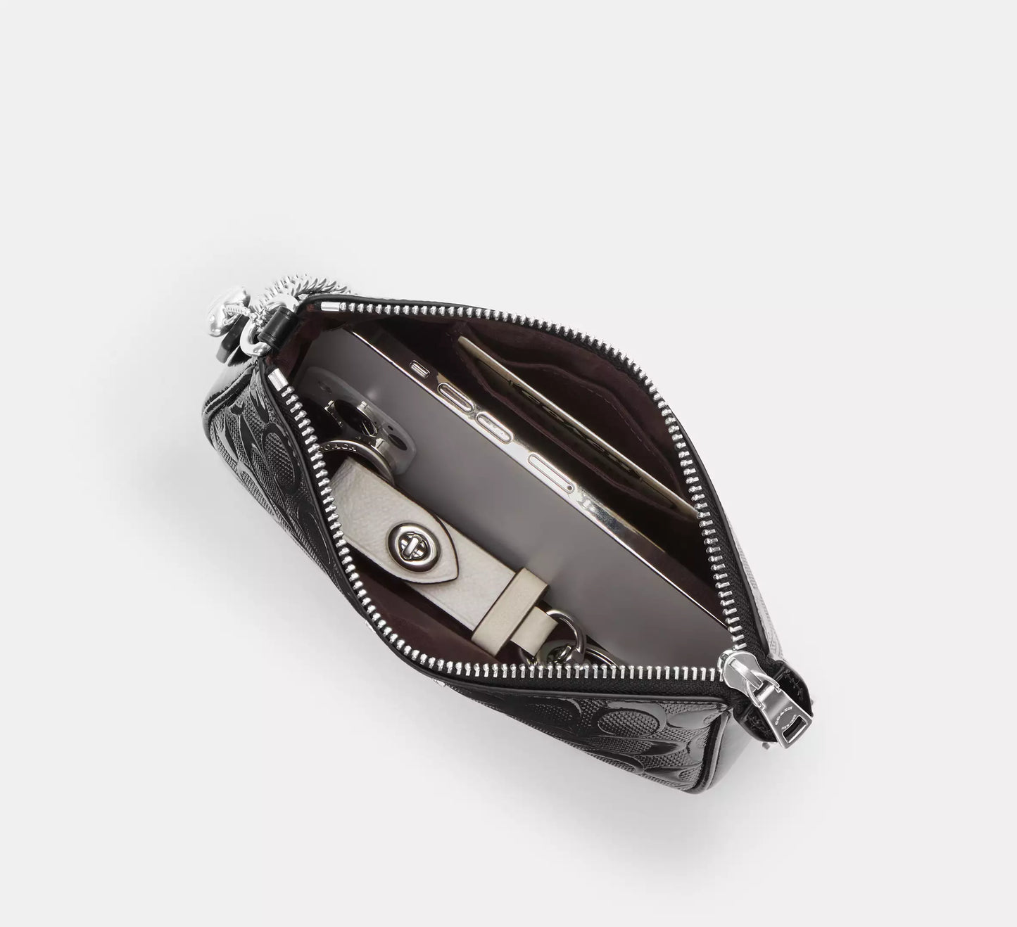 Nolita 19 In Signature Leather With Heart Charm Black Coach