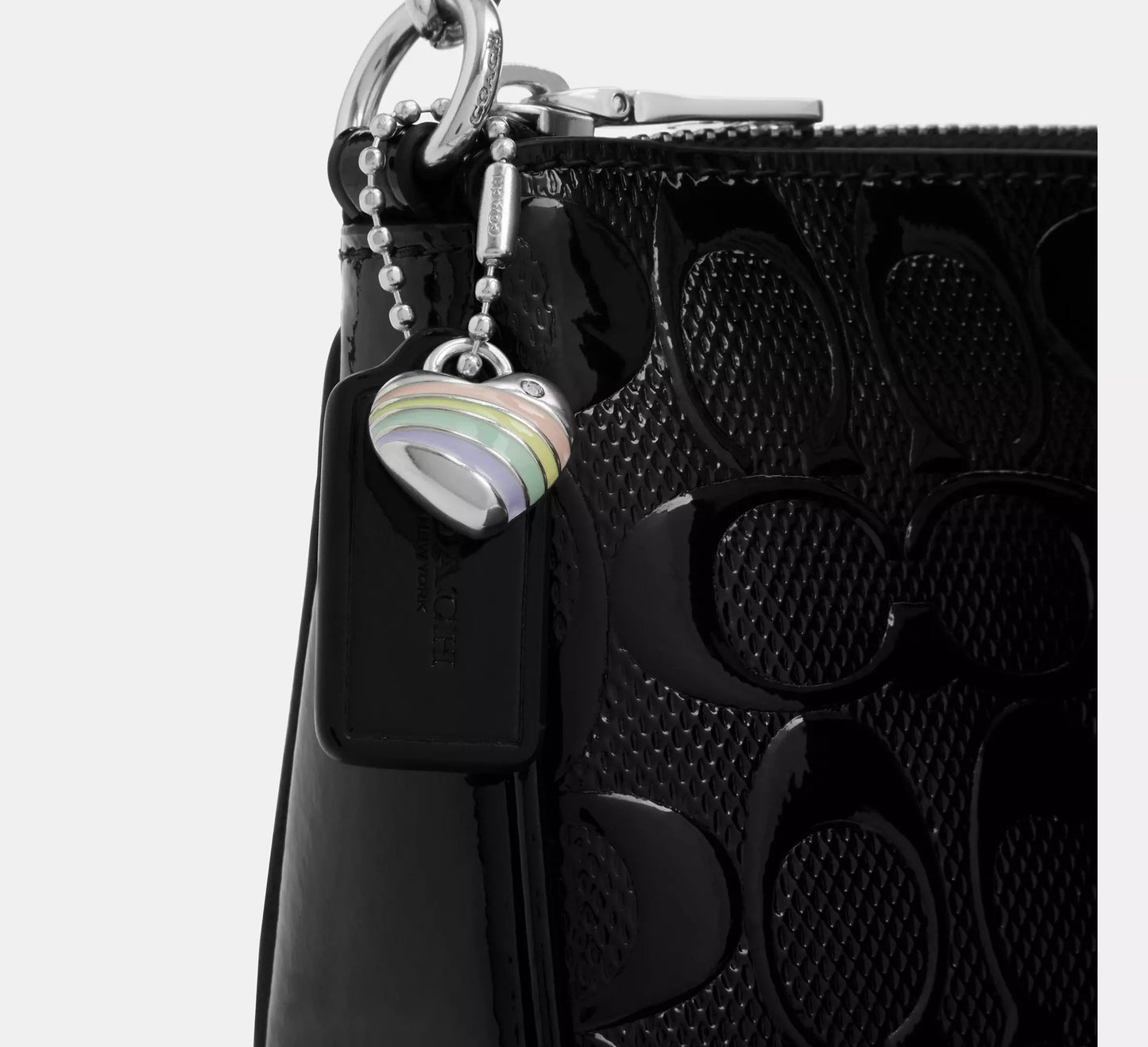 Nolita 19 In Signature Leather With Heart Charm Black Coach
