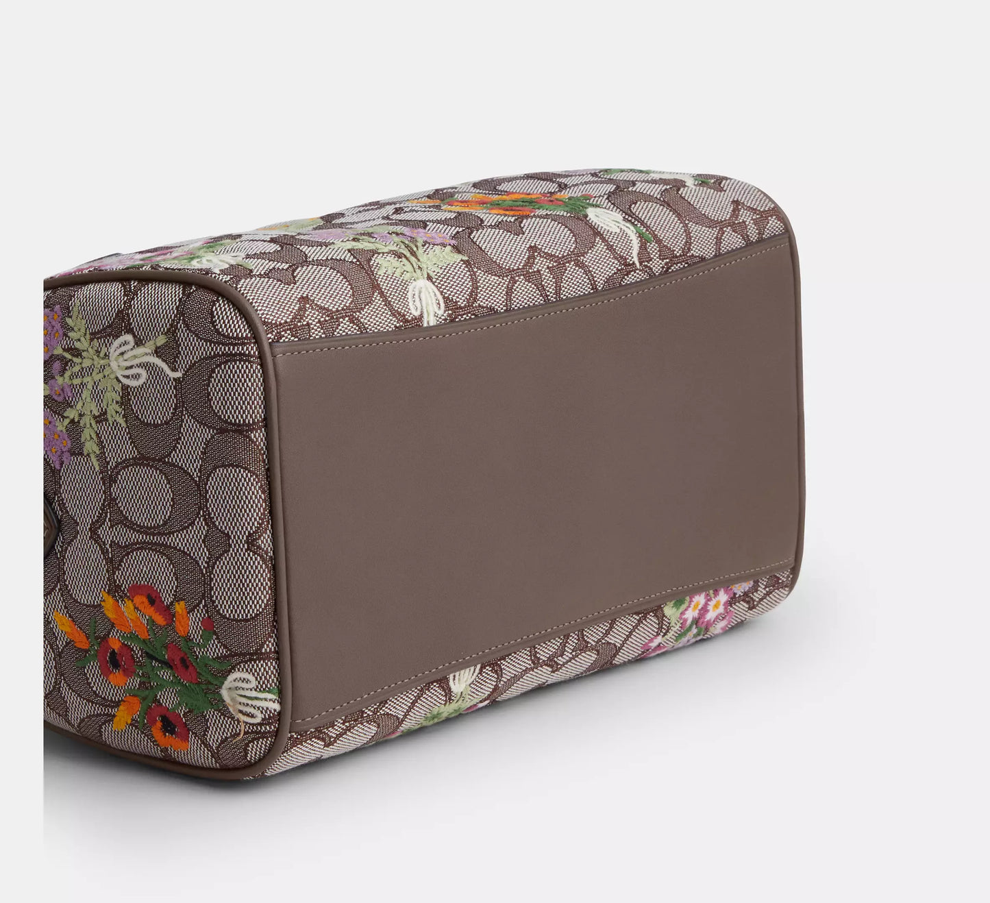 Rowan Satchel Bag In Signature Jacquard With Floral Embroidery Coach