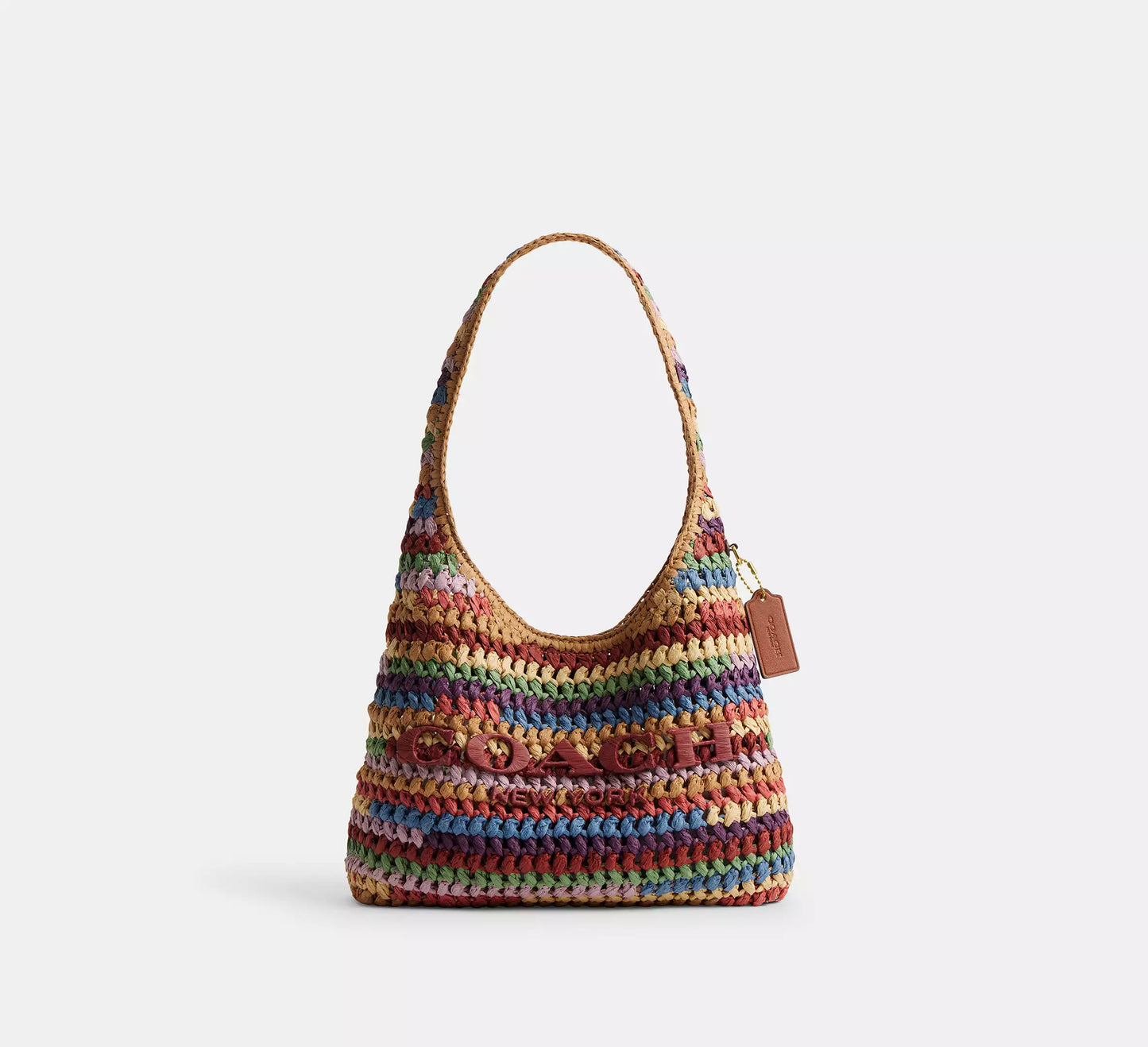 Brooklyn Shoulder Bag 28 Straw Multi Coach
