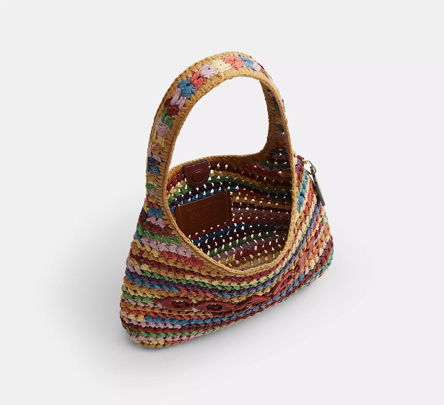 Brooklyn Shoulder Bag 28 Straw Multi Coach