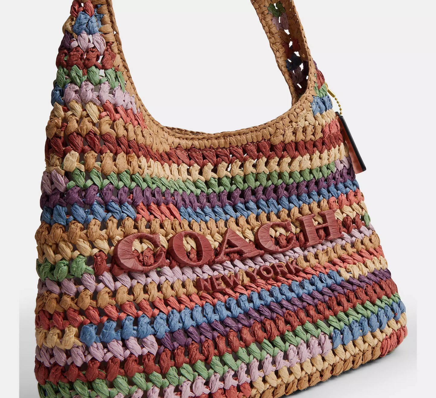 Brooklyn Shoulder Bag 28 Straw Multi Coach