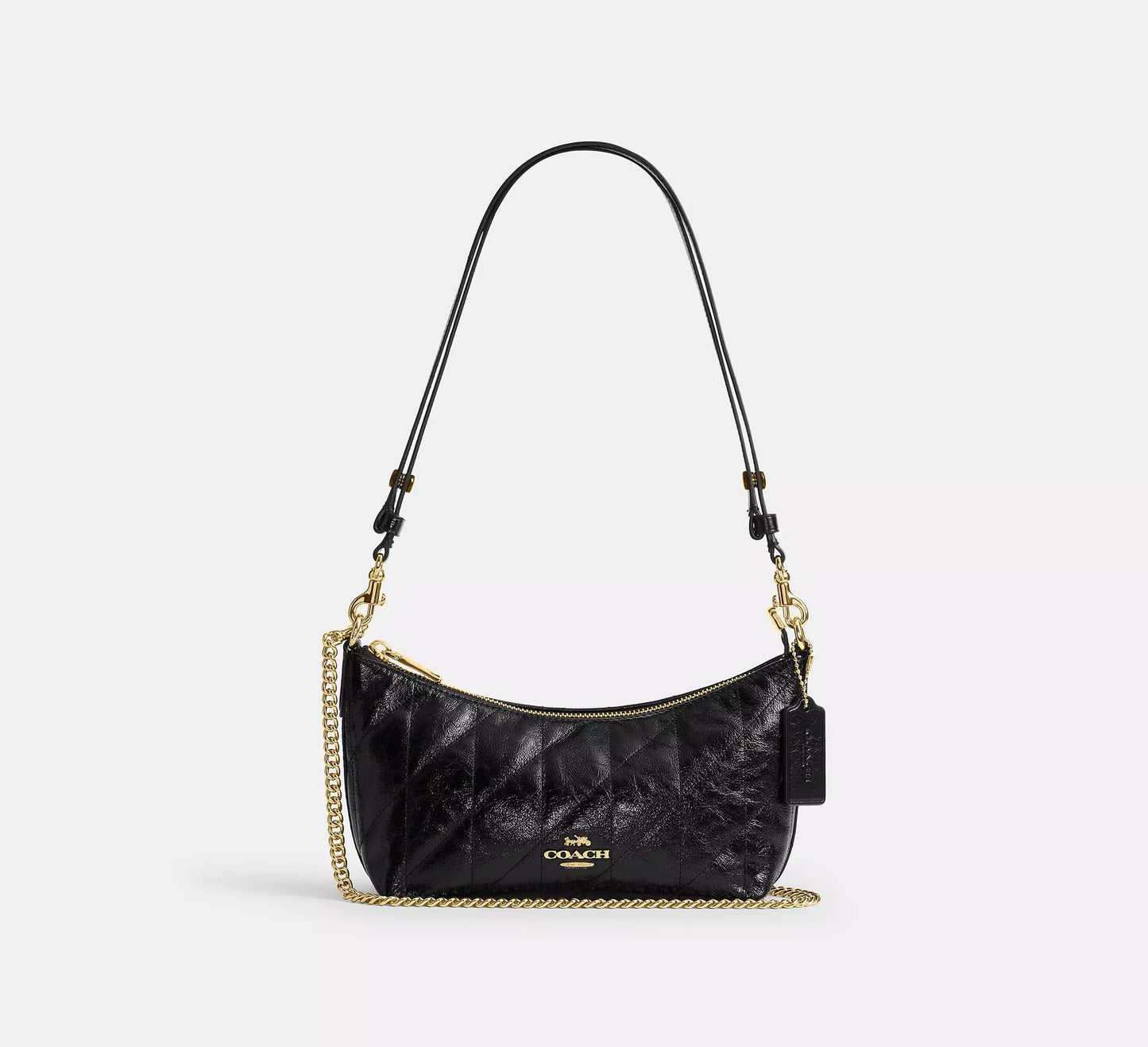 Caitlin Shoulder Bag With Quilting Black Coach