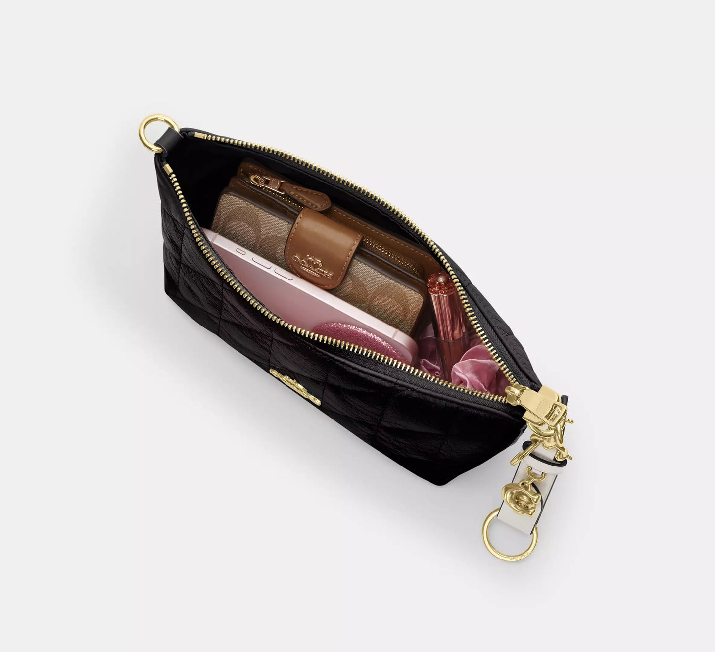Caitlin Shoulder Bag With Quilting Black Coach