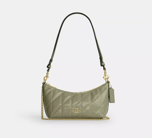 Caitlin Shoulder Bag With Quilting Pistachio Coach