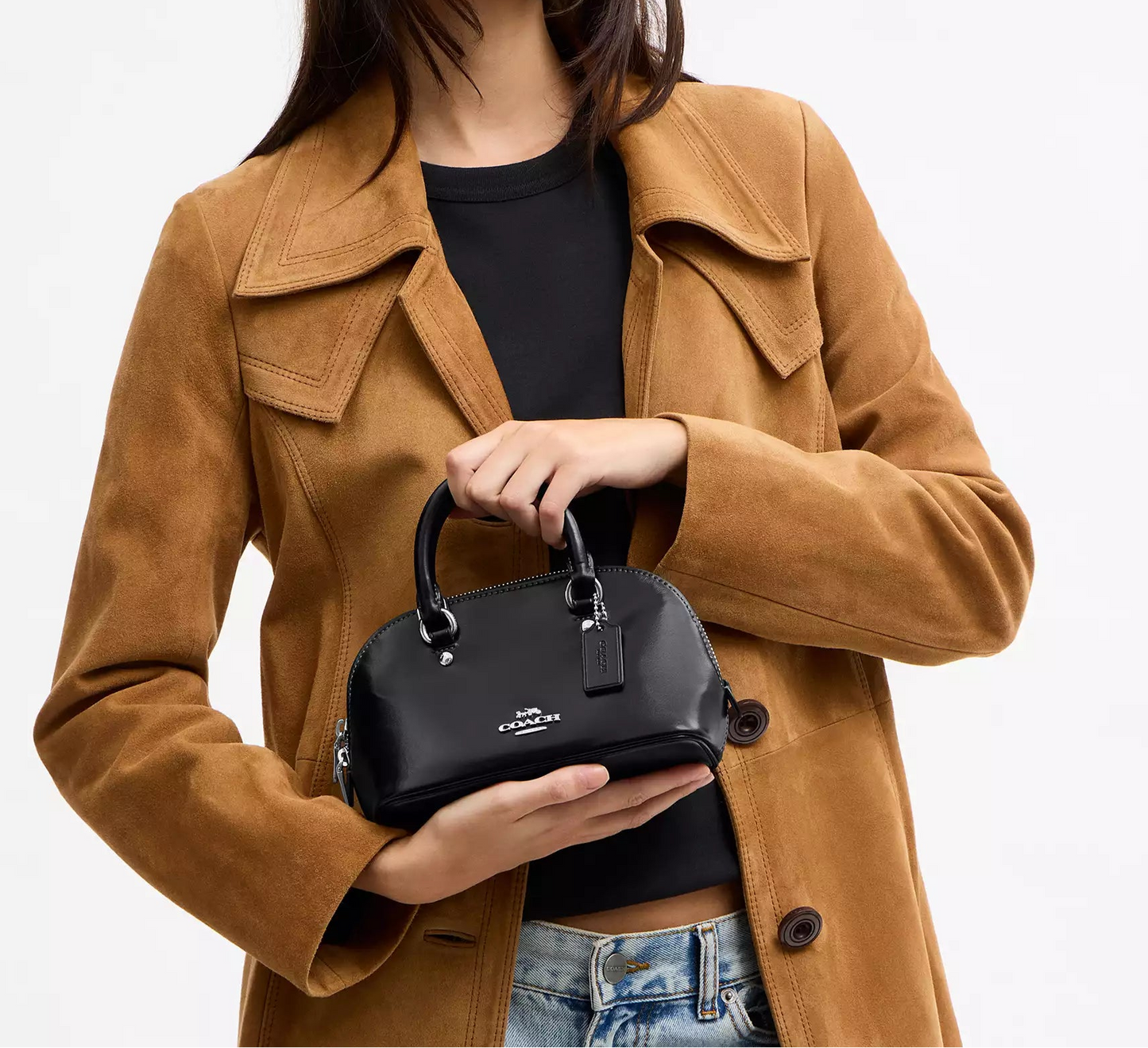Lara Mini Satchel Bag Black Coach